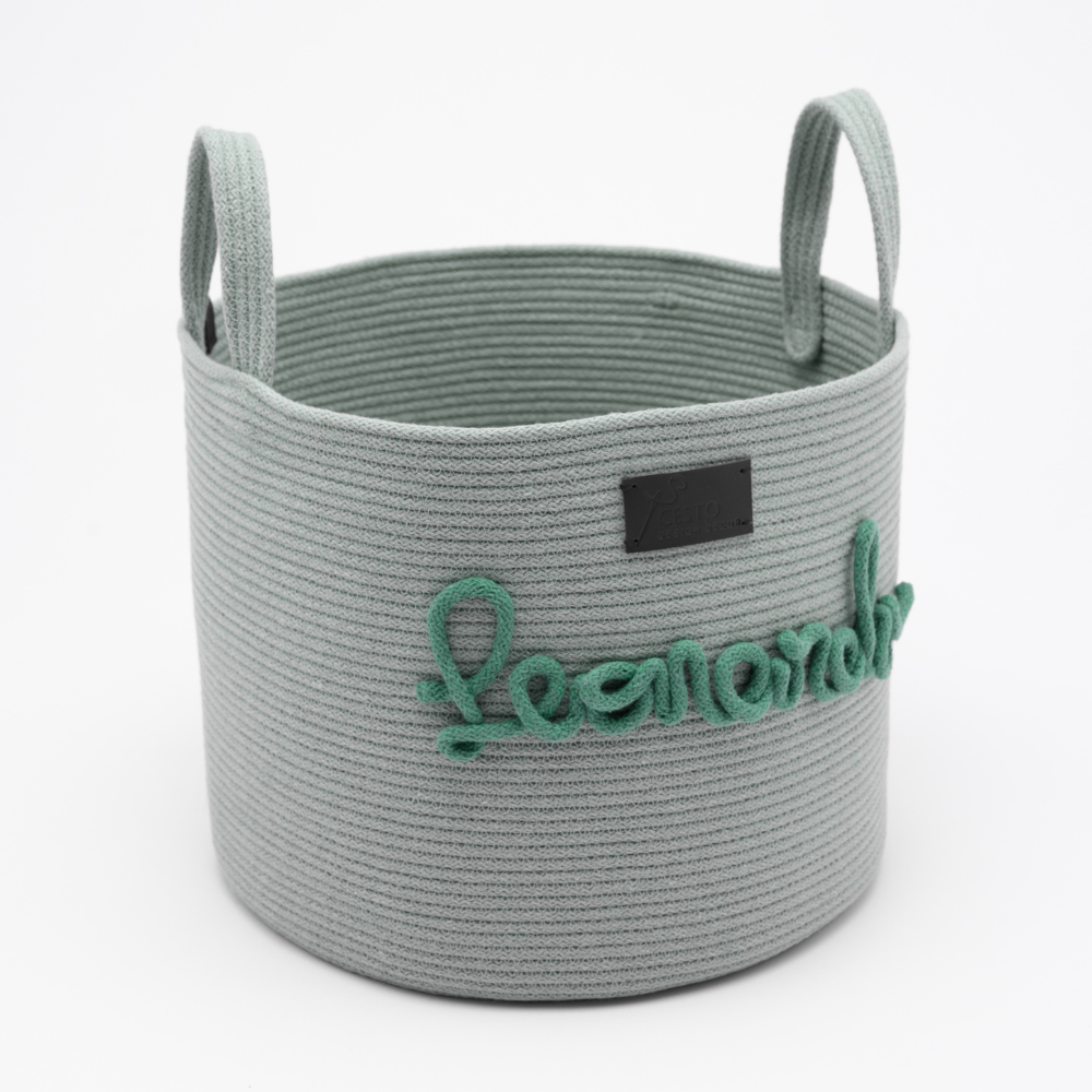 Cesto portaoggetti con maniglie personalizzati con il nome