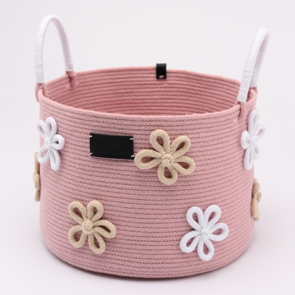 Cesto portaoggetti con fiorellini