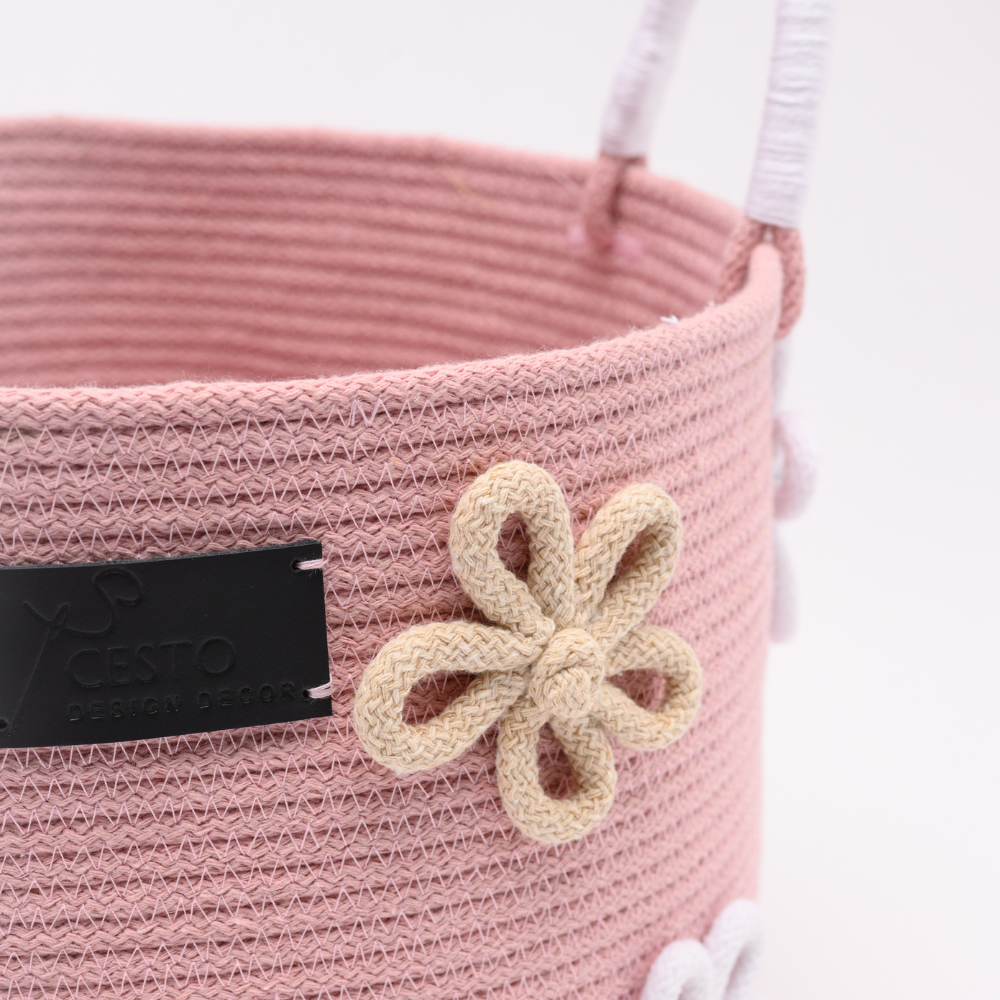 Cesto portaoggetti con fiorellini