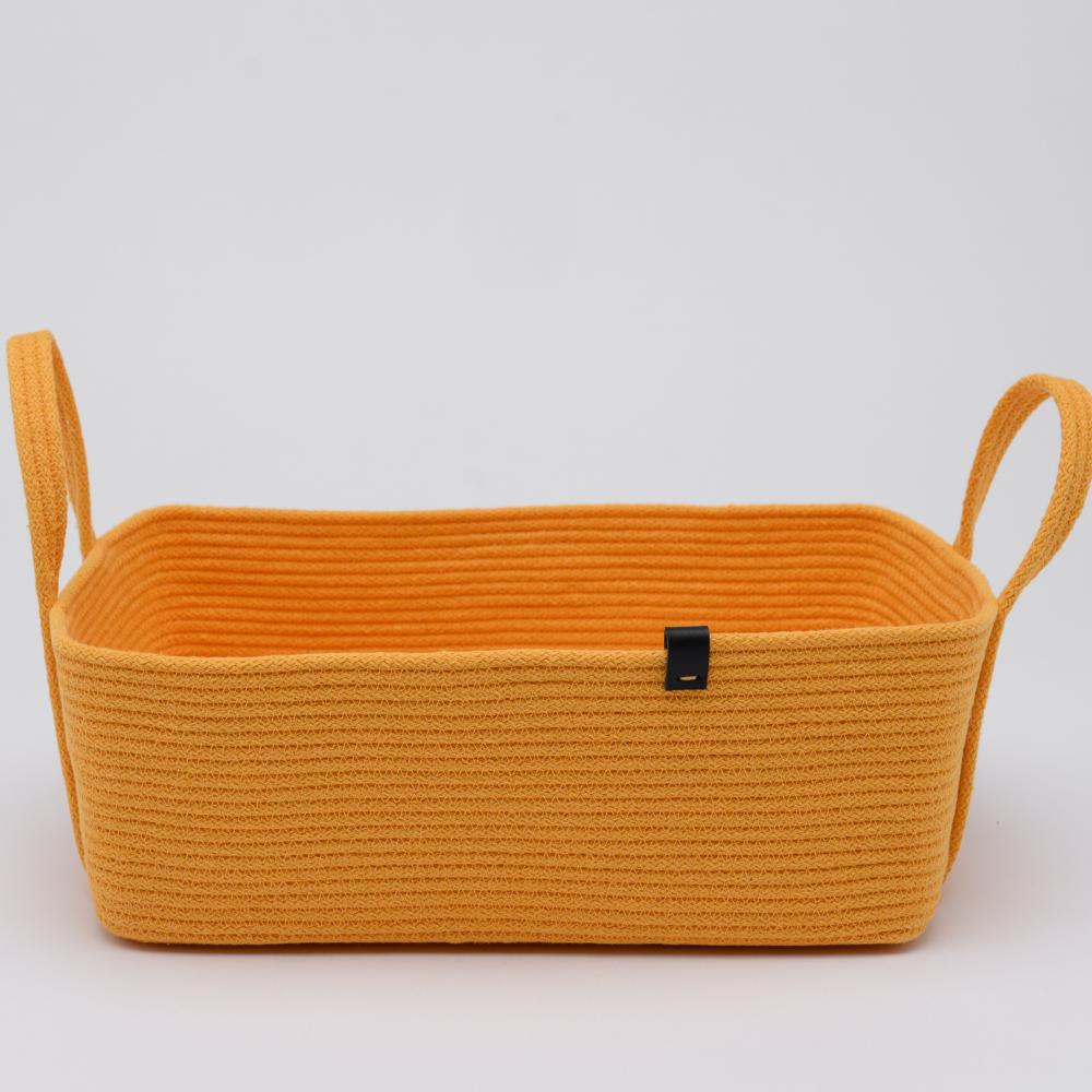 Cesto portaoggetti rettangolare con maniglie