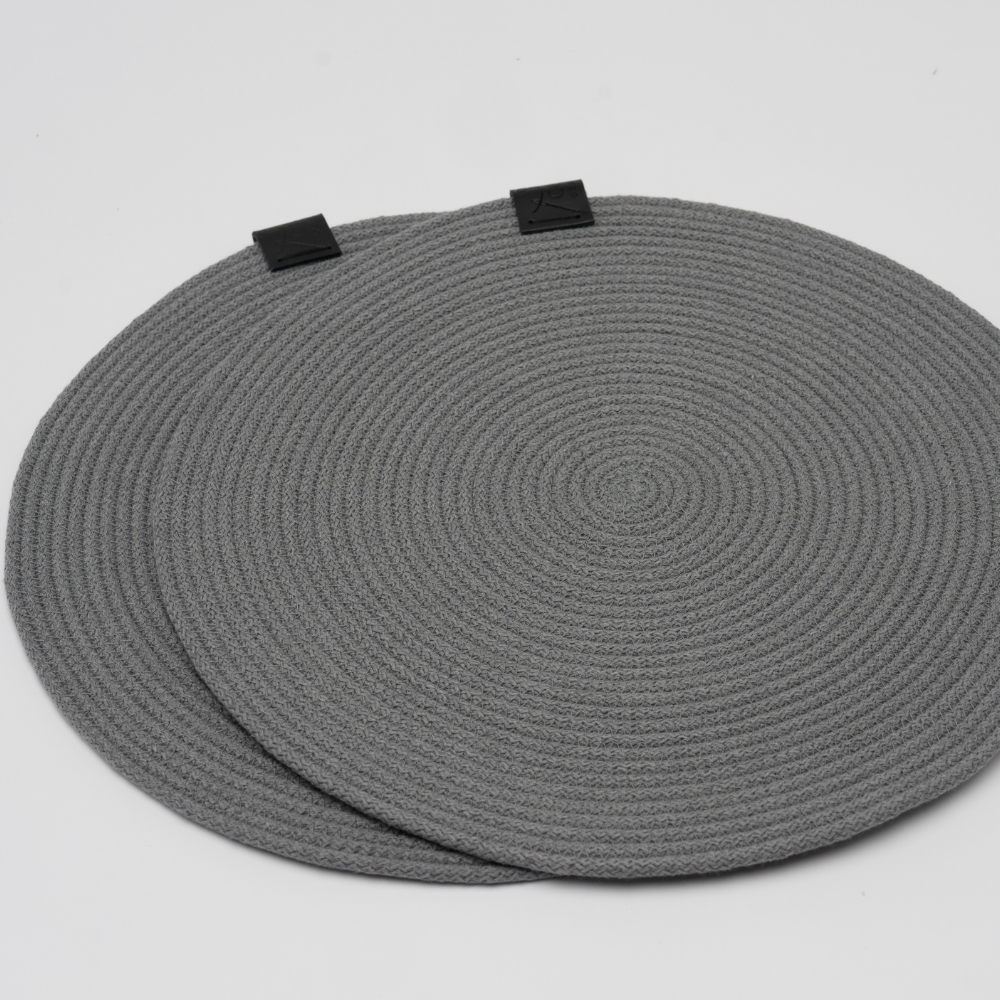 Tovagliette rotonde Grigio Carbone